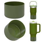 Linkidea 2 Pack Water Bottle Boot Compatible with Stanley Quencher H2.0 20oz/30oz/40oz, IceFlow Flip 20oz/30oz Tumbler, Silicone Bottle Bottom Sleeve Cover Bumper Protector (Army Green)