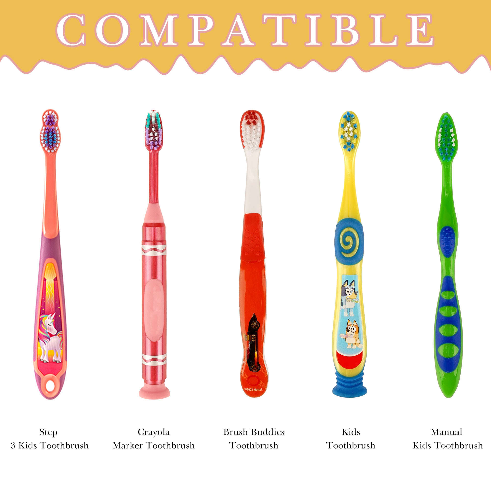 Linkidea 4 Pack Toothbrush Travel Cover with Toothpaste Dispenser, Portable Brush Head Protector, Cute Banana Shape Silicone Cap Compatible with GUM, Colgate Kids Toothbrush (Yellow&Green)