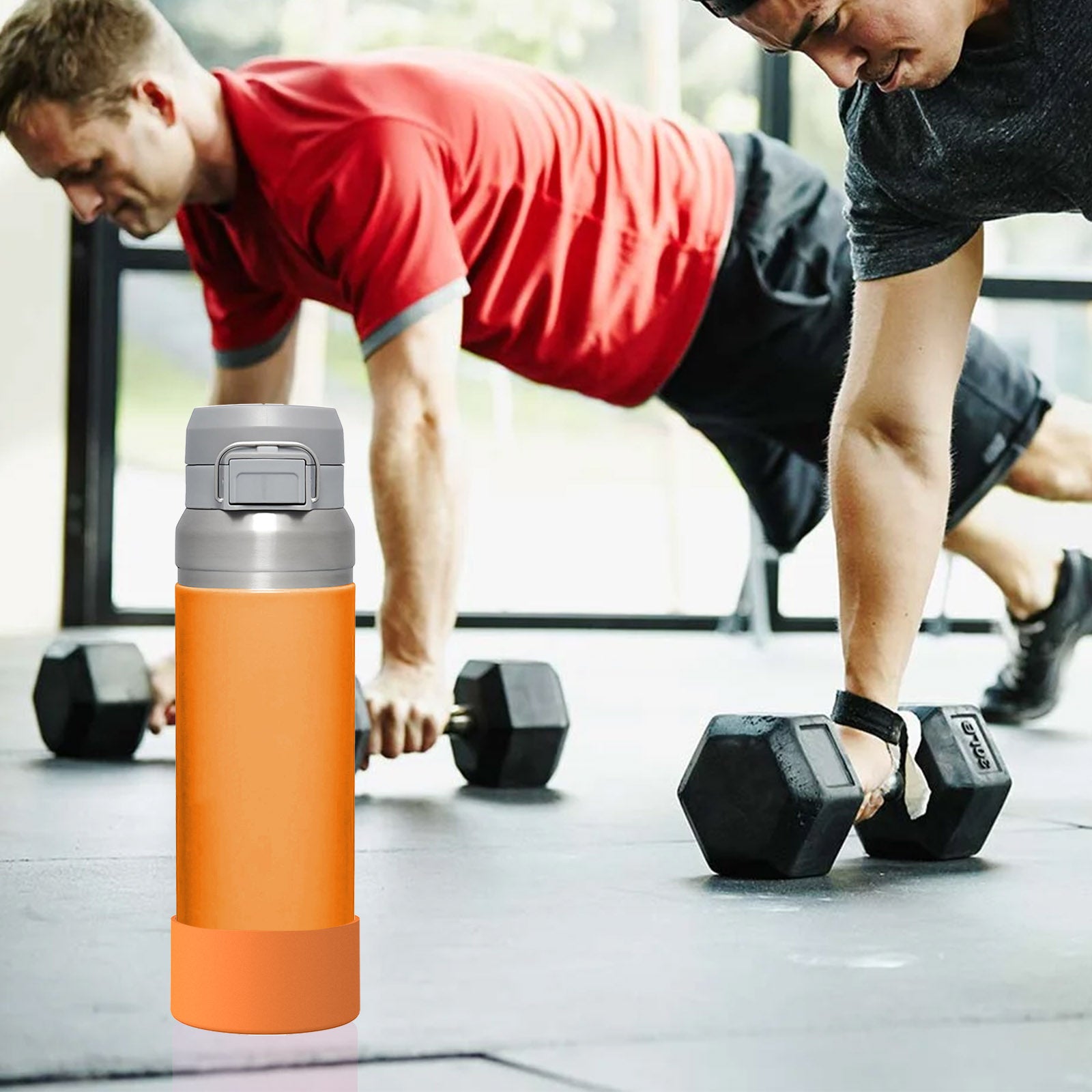 Linkidea 2 Pack Water Bottle Boot Compatible with Stanley Quick Flip GO 36oz, Silicone Waterbottle Bottom Bumper Protector (Orange)