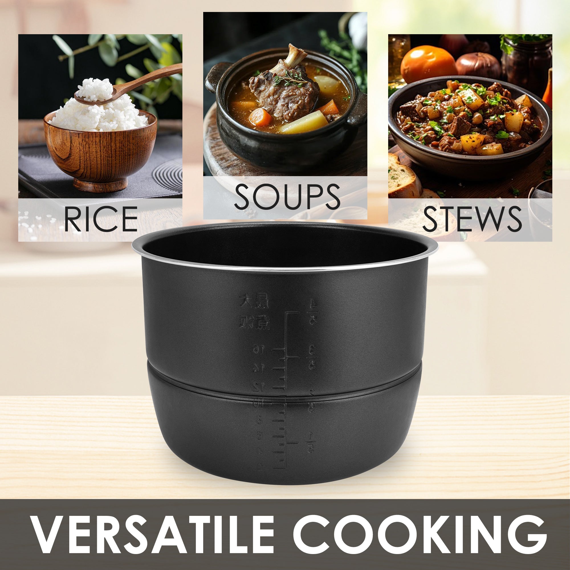 Linkidea Rice Cooker Aluminum Inner Pot Compatible with Crock-Pot Express, SCCPPC800-V1, Dishwasher Safe, Replacement Bowl