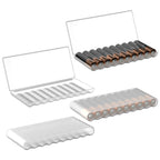 Linkidea 4 Pack Waterproof AAA Battery Organizer Cases, Compact Portable Storage Box Holds 10 Batteries Each for Home, Travel (Clear)