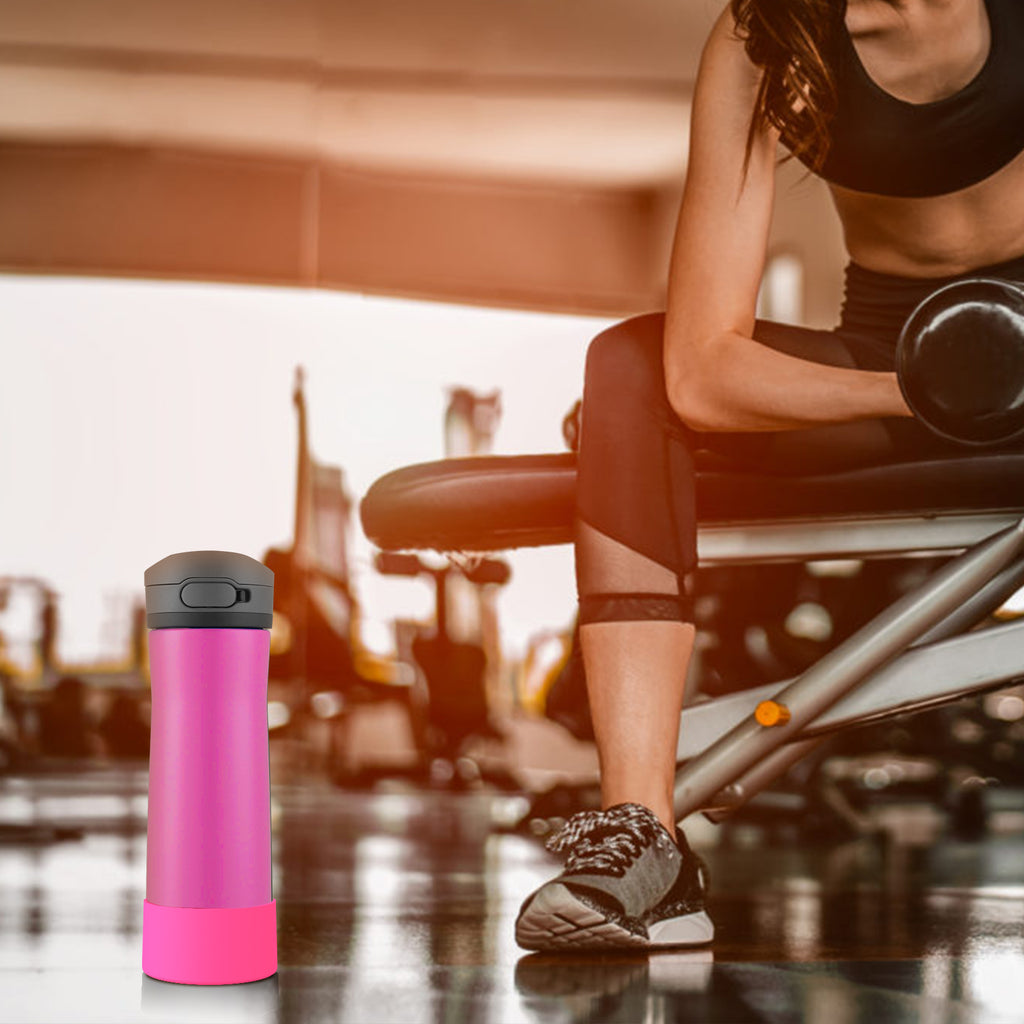Linkidea 2 Pack Water Bottle Boot Compatible with Contigo Jackson Chill 2.0 20oz/24oz, Cortland 24oz, Silicone Anti-Slip Bottle Bottom Bumper Protector (Pink)