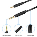 Linkidea Audio Cable for AKG Y600NC, Y40, Y50, Y500, N60NC, N700NC, N60, N700NC M2M, Y50BT, Y45BT, N90Q Headphones, 3.5mm to 2.5mm Replacement Aux Cord (4.9 ft / 1.5m)