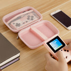 Linkidea Handheld Game Console Carrying Case, Shockproof Travel Storage Organizer Compatible with Mini Game Player Box for Charging Cable, EarPods, Batteries and Accessories (Pink)