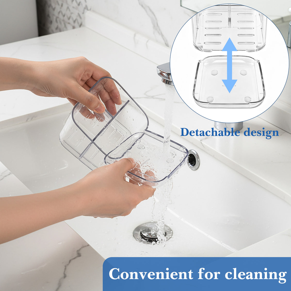 Linkidea Electric Tooth Brush Holder for Bathroom, Plastic Organizer for Toothpaste, 3 Slots Wallmount Stand Compatible with Oral-B iO Series, Philips Sonicare ProtectiveClean (Clear)