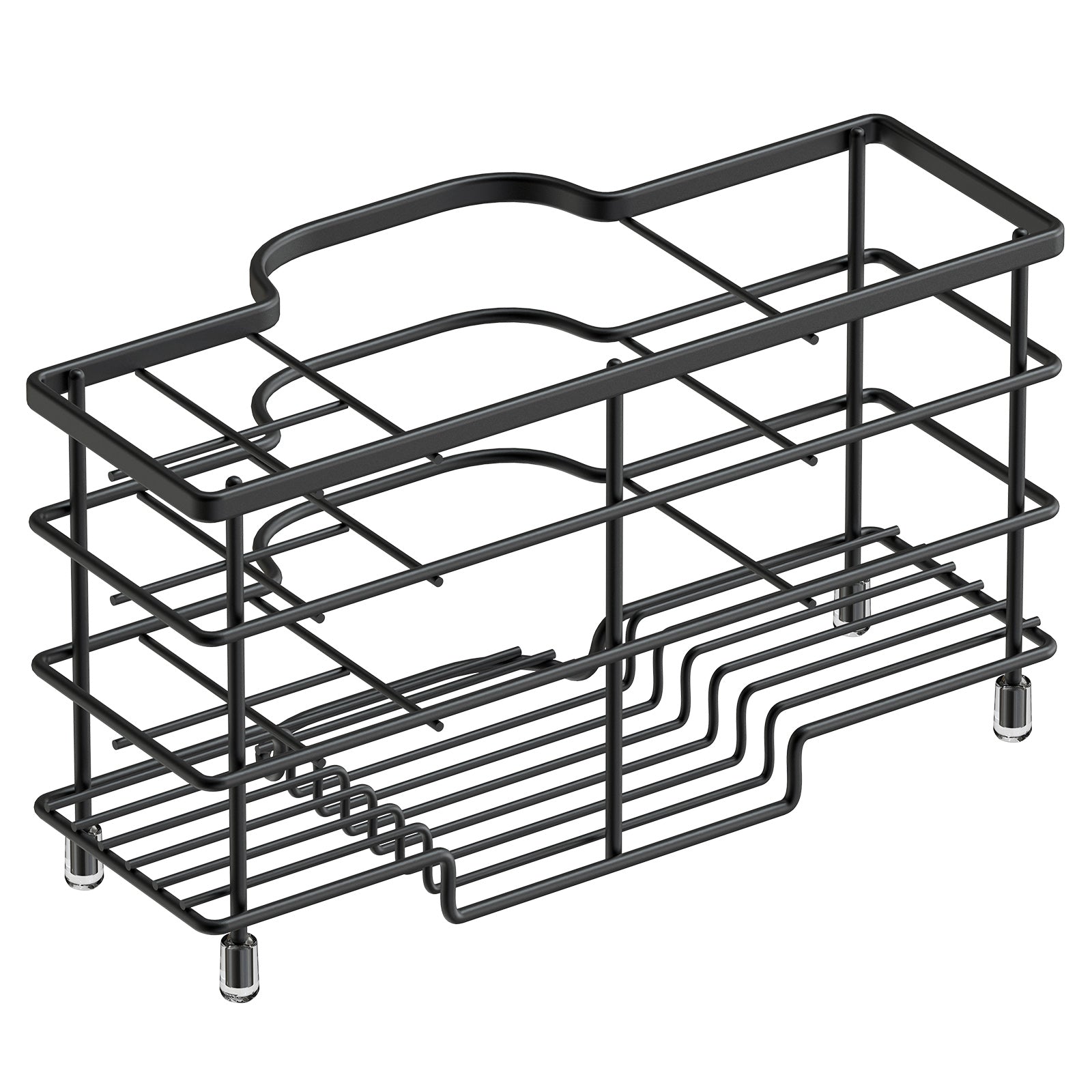 Linkidea Electric Toothbrush Holder, Stainless Steel Bathroom Storage Organizer Stand Rack, Ventilated Countertop 6 Slots for Toothpaste, Cleanser, Comb, Razor (Black)