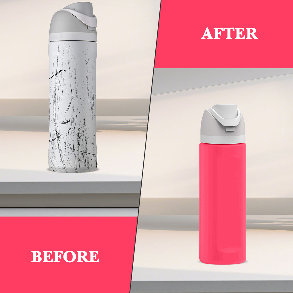 Linkidea Silicone Water Bottle Sleeve Compatible with Owala FreeSip 24oz, Anti-Slip Protector Waterbottle Boot, Bottle Bumper Cover, Bright Pink