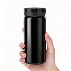 Linkidea 7oz (200ml) Mini Water Bottle, Vacuum Insulated Stainless Steel Bottle for Hot & Cold Drinks, Spill-Proof Small Bottle Fit Handbag, Purse and Pocket (Black)