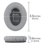 Linkidea Ear Pads for Bose QC45, QC35, QC35 II Gaming, QC15, QC25, AE 2/2i/2w, SoundTrue, SoundLink Around-Ear Headphones, Replacement Ear Cushions( Protein Leather / Grey )