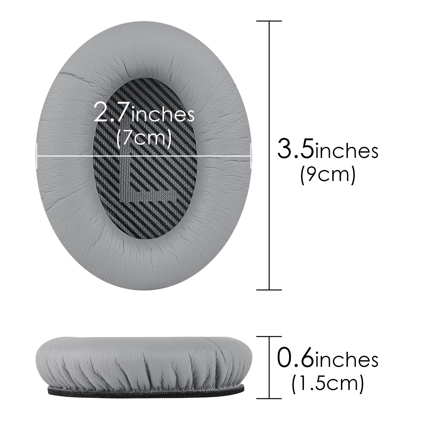 Linkidea Ear Pads for Bose QC45, QC35, QC35 II Gaming, QC15, QC25, AE 2/2i/2w, SoundTrue, SoundLink Around-Ear Headphones, Replacement Ear Cushions( Protein Leather / Grey )