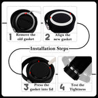 Linkidea 6 Pack Water Bottle Gasket Replacement Compatible with Hydroflask Wide Mouth Bottle Series 20/24/32/40oz, Silicone O Ring Leak Proof Rubber Seal with Tweezer for Bottle Lid, Clear