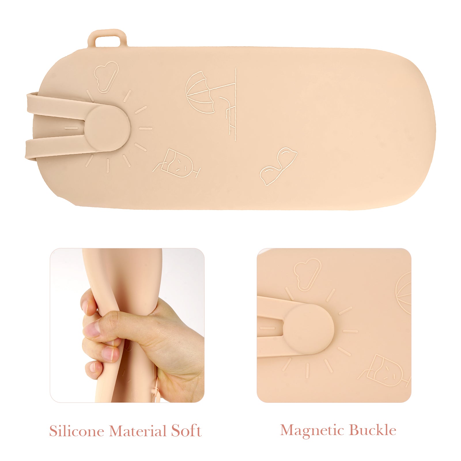Extra Large Sunglasses Pouch Case, Silicone Oversized Sun Glasses Organizer Soft Bag Compatible with Gucci GG0595S GG0875S GG0351S GG1087S Versace VE4395 (XXL, Khaki)