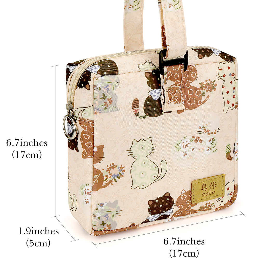 Linkidea Small Insulated Snack Bag, Reusable Thermal Lunch Tote, Lightweight Cooler Storage for Fruit, Picnic, Hiking & Outdoor Use (Beige)