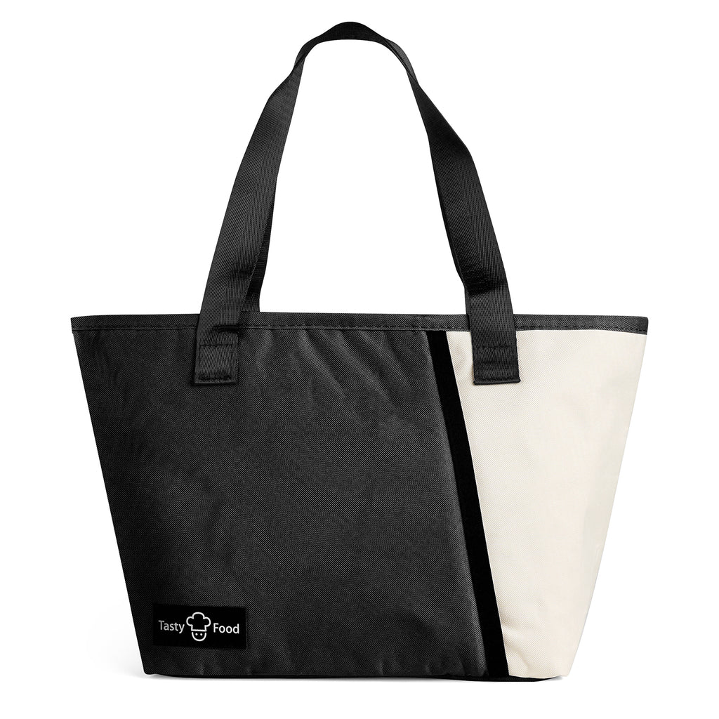 Linkidea Insulated Lunch Bag, Reusable Lunch Tote Bag with Zipper for Men & Women, Insulated Lunch Box Bag with Hand Strap Compatible with Bentogo, Iteryn, Bentoheaven, Ello, Natraprow (Black)