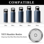 Linkidea 304 Stainless Steel Tea Strainer Compatible with YETI Rambler Bottle 18oz/26oz/36oz/46oz/64oz Chug and MagDock Caps, Ice Strainer Filter Blocker Fruit Stopper, 2 Pack