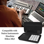 Linkidea Hard Shell Case Compatible with Native Instruments Maschine Mikro Mk3 Drum Controller, Protective Hard Shell Travel Carrying Bag (Grey)