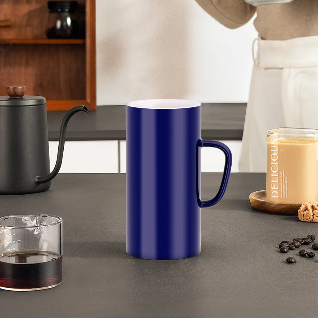 Linkidea 40oz Oversized Coffee Mugs for Office and Home, Extra Large Ceramic Cup with Handle, Heavy Tea Cup Large Capacity Drinking Teacups Gift for Friends, Navy Blue