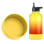 Linkidea Water Bottle Boot Compatible with IRON °FLASK Wide Mouth 64oz Waterbottles, Silicone Bottle Bottom Sleeve Cover Protector, Water Bottle Bumper (Yellow)