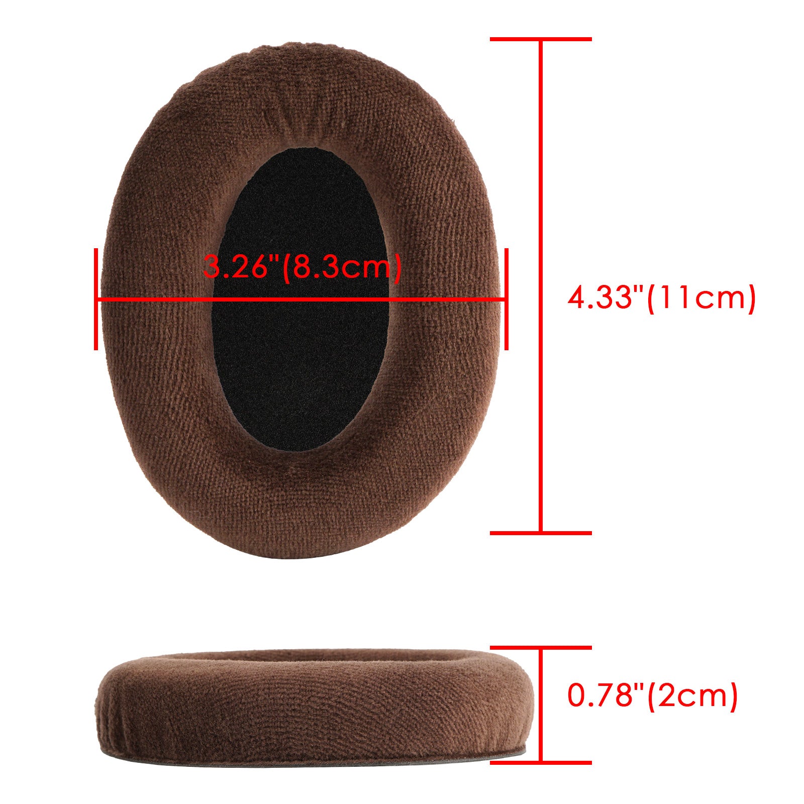 Linkidea Replacement Ear Pads for Sennheiser HD515, HD555, HD595, HD518, HD598, HD598SE, HD598CS, HD560s Headphones, Ear Cushions (Velour / Brown)