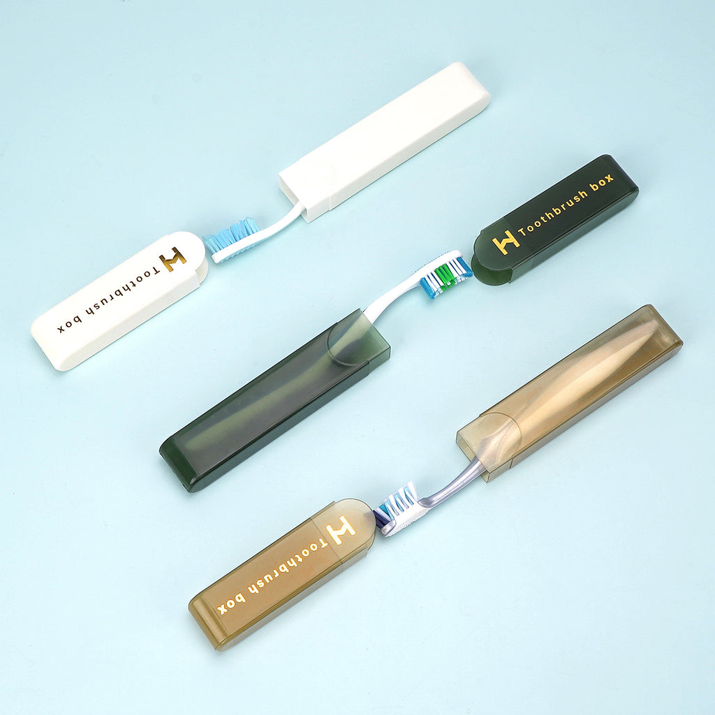 Linkidea 3 Pack Travel Toothbrush Case, Portable Plastic Toothbrush Holder with Drainage Holes, Toothbrush Container for Travel Camping Compatible with Colgate Extra Clean, Oral-B CrossAction