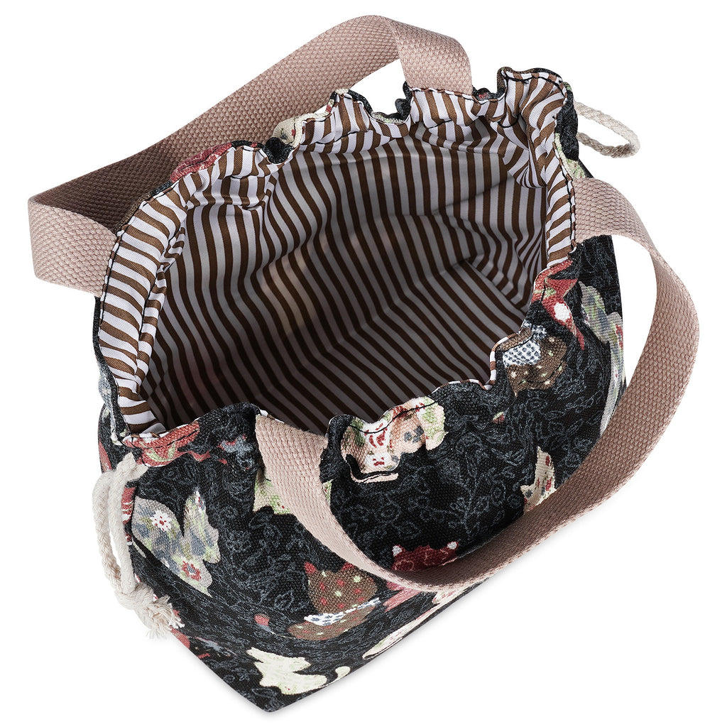 Linkidea Lunch Bag for Women, Portable Hand Held Insulation Lunch Bag, Small Lunch Bag for Travel Camp or Work, Compatible with ITERYN, ELLO, Bentoheaven, NaTraProw, Lunch Box (Black)
