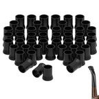 Linkidea 50 Pcs Silicone Pipe Bits for Smoking Pipes, Soft Silicone Bite Guards & Stem Protectors for Small/Medium Classic Pipes, Mouthpiece Clenchers (Black)
