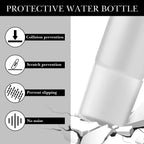 Linkidea 2 Pack Water Bottle Boot Compatible with Owala Travel Tumbler 24oz/40oz, Silicone Anti-Slip Waterbottle Bottom Sleeve Cover Protector (Clear White)