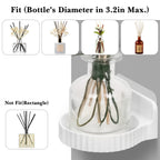 Linkidea 2 Pack Reed Diffuser Holder, Wall Mounted Aromatherapy Diffuser Rack, No Drill Adhesive Storage Organizer for Home Fragrance Bottle, White