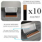 Linkidea 4 Pack Waterproof AAA Battery Organizer Cases, Compact Portable Storage Box Holds 10 Batteries Each for Home, Travel (Clear)