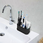 Linkidea Electric Toothbrush Holder, Silicone Tooth Brush Stand, Countertop 5 Slots Electric Toothbrush Holder Organizer Compatible with Oral-B DB4010, Pro 100 CrossAction, Spinbrush Pro (Black)