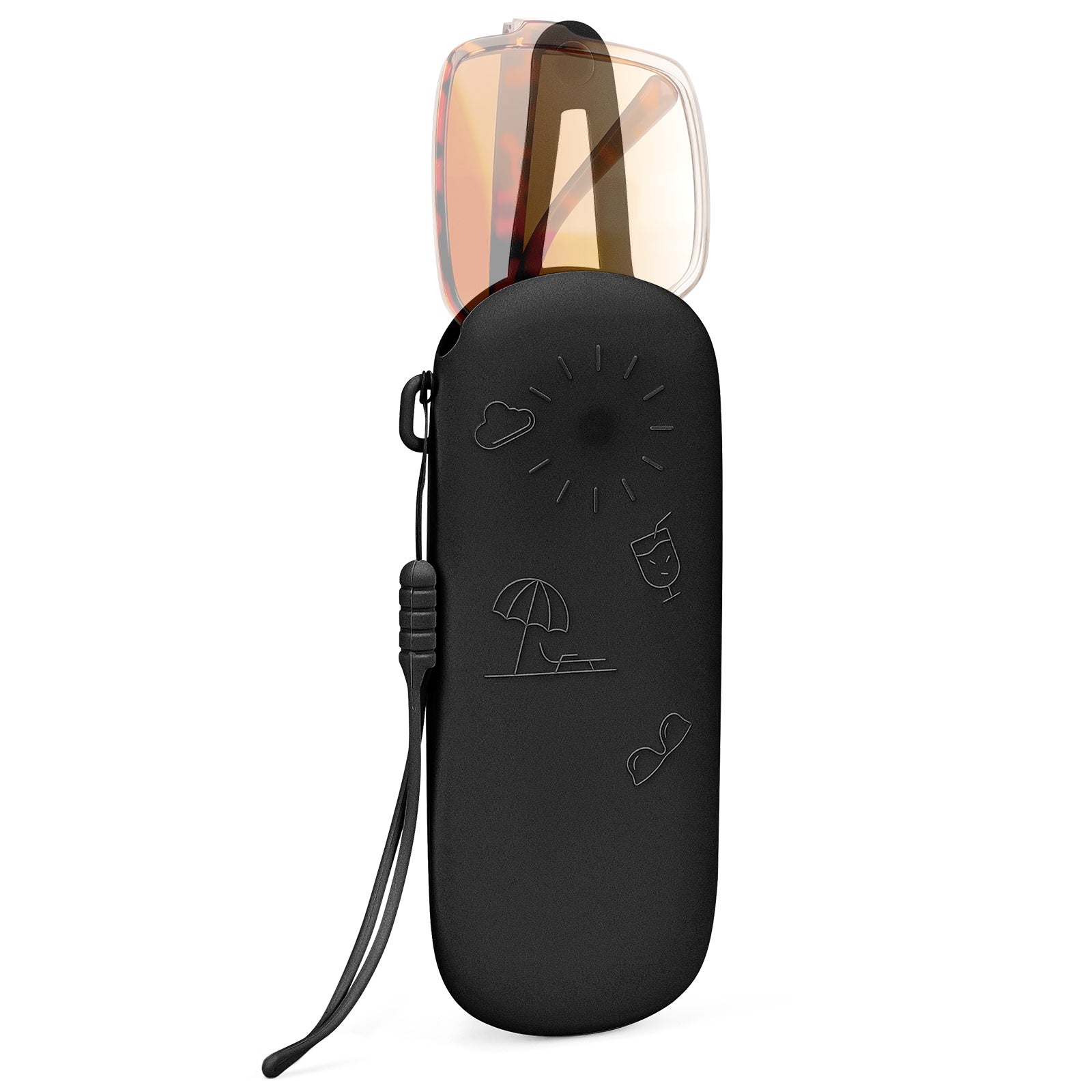 Extra Large Sunglasses Pouch Case, Silicone Oversized Sun Glasses Organizer Soft Bag Compatible with Rayban RB3025 Gucci GG0876S GG0875S Prada PR 25YS (XXL, Black)