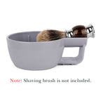Linkidea Plastic Shaving Soap Bowl with Non-slip Handle, Wide Mouth, Large Capacity, Easier to Lather Ridges, Wet Razor Shave Cream Bowl for Men (Grey)