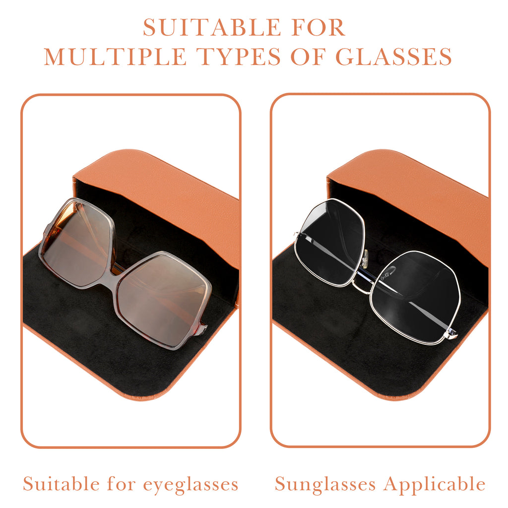 Linkidea Oversized Sunglasses Case, Large Frame Glasses Case for Sunglass, Eyeglasses Travel Bag Compatible with Rayban Aviator Reverse/New Wayfarer/Various Brand Models (Brown)