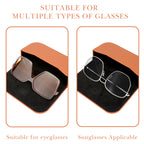 Linkidea Oversized Sunglasses Case, Large Frame Glasses Case for Sunglass, Eyeglasses Travel Bag Compatible with Rayban Aviator Reverse/New Wayfarer/Various Brand Models (Brown)