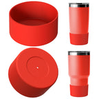 Linkidea Water Bottle Boot Compatible with YETI Rambler Travel Mug 20oz/30oz, Tumbler 20oz/30oz, Silicone Anti-Slip Water Bottle Bottom Sleeve Cover Protector (Red / 2 Pack)