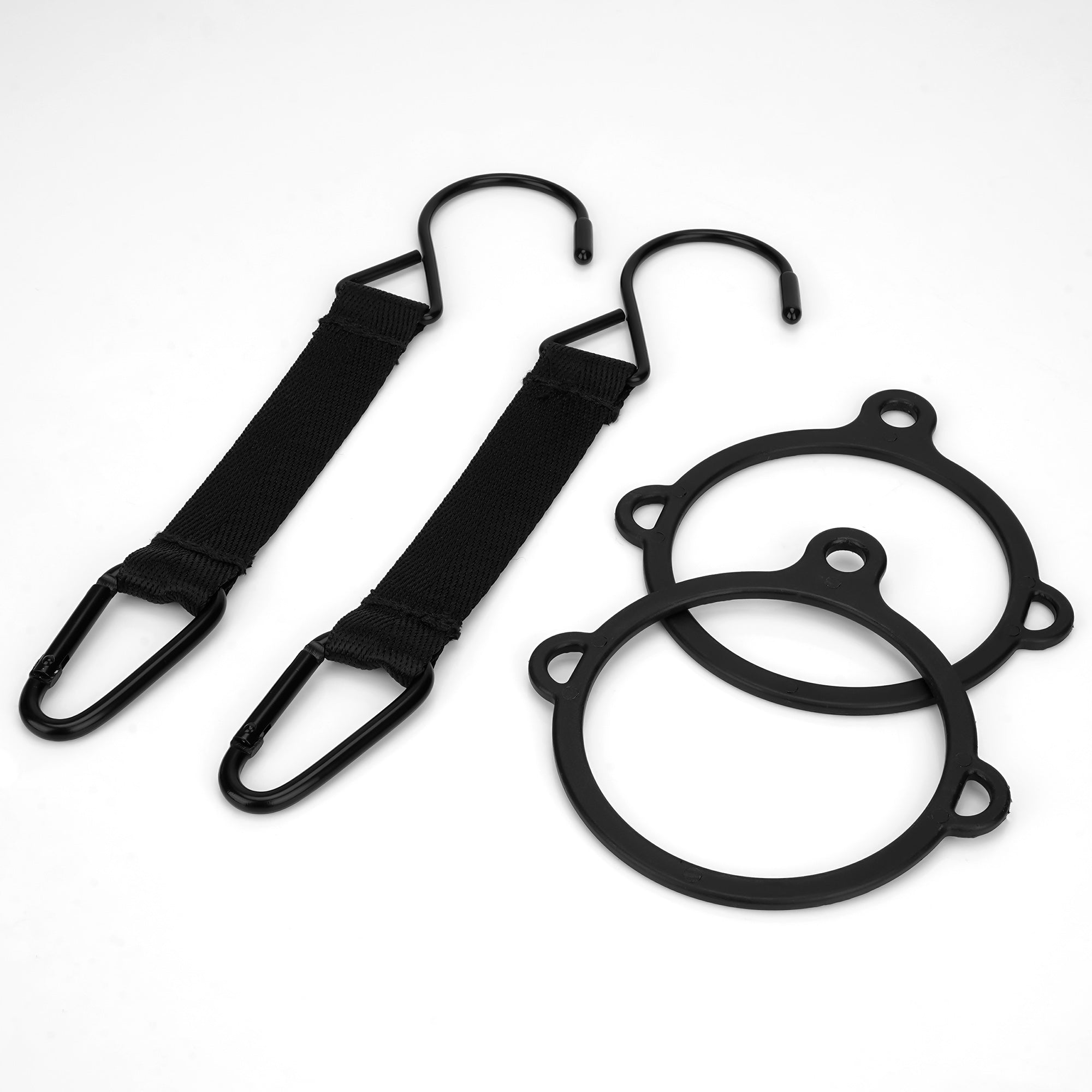 Linkidea 2 Pack Fence Hooks for Squeeze Sport Water Bottle, Compatible with Gatorade 30oz/32oz Plastic Squeeze, S-Shaped Hook Hanger with Bottle Ring for Outdoor (Black)