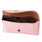 Linkidea Oversized Sunglasses Pouch, Large Frame Glasses Pouch for Sunglass, Eyeglasses Travel Bag Compatible with Rayban Aviator Titanium/Reverse Warby Parker Johanna/Bridie (Pink)