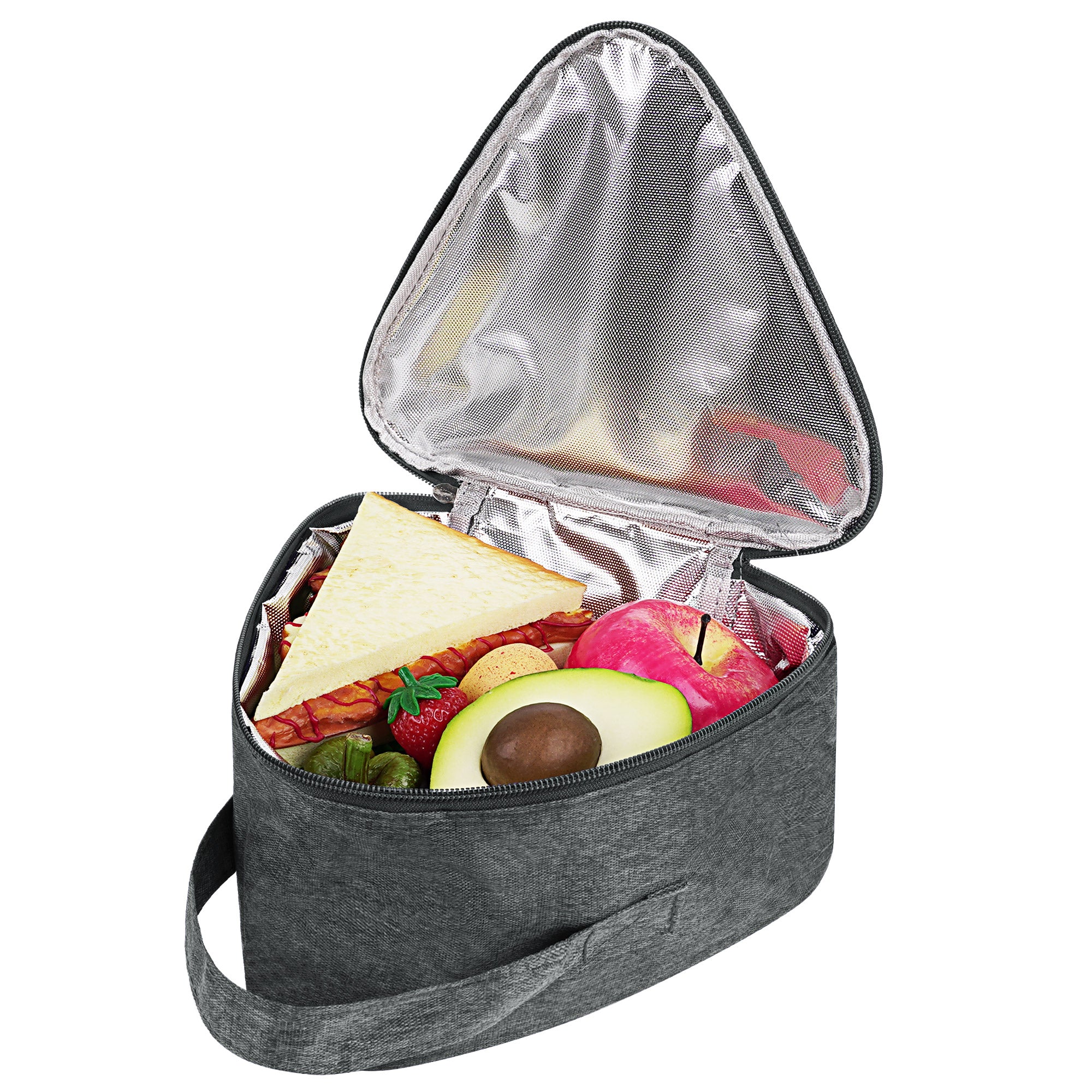 Linkidea Large Capacity Snack Bags, Thermal Insulated Cooler Bag for Fruit, Leak-proof Travel Food Carrier Fits Picnic, Camping (Grey)