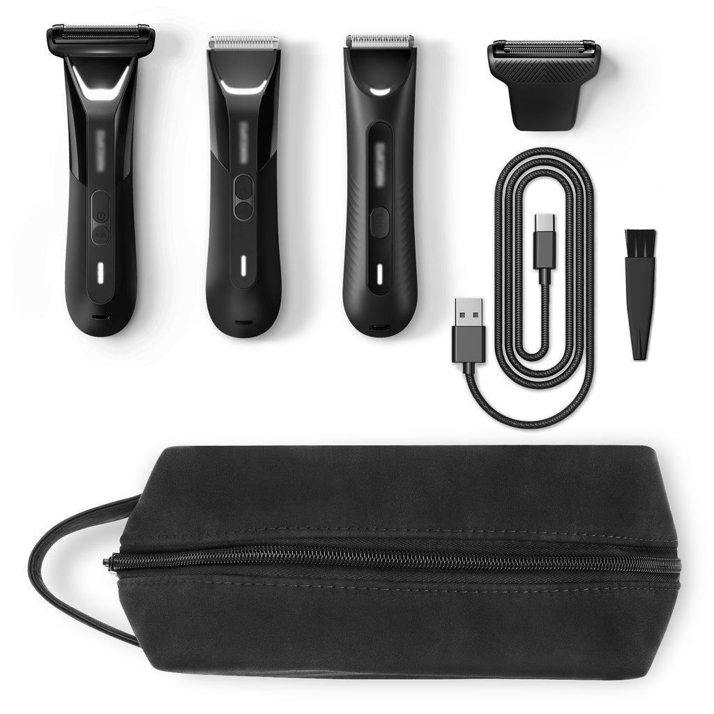 Linkidea Men's Travel Grooming Trimmer Bag, Beard & Body Accessories Organizer, Portable Shaver & Clipper Storage Pouch for Men, Compatible with Manscaped Lawn Mower 5.0, 4.0, 3.0 (Black)