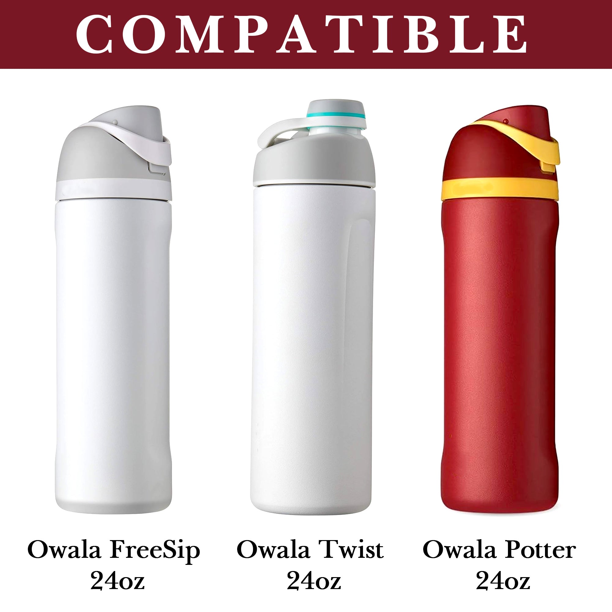 Linkidea Water Bottle Carrier with Shoulder Strap Compatible with Owala FreeSip Bottle 24oz, Waterbottle Sling Bag Holder with Mesh Phone Pocket, Red