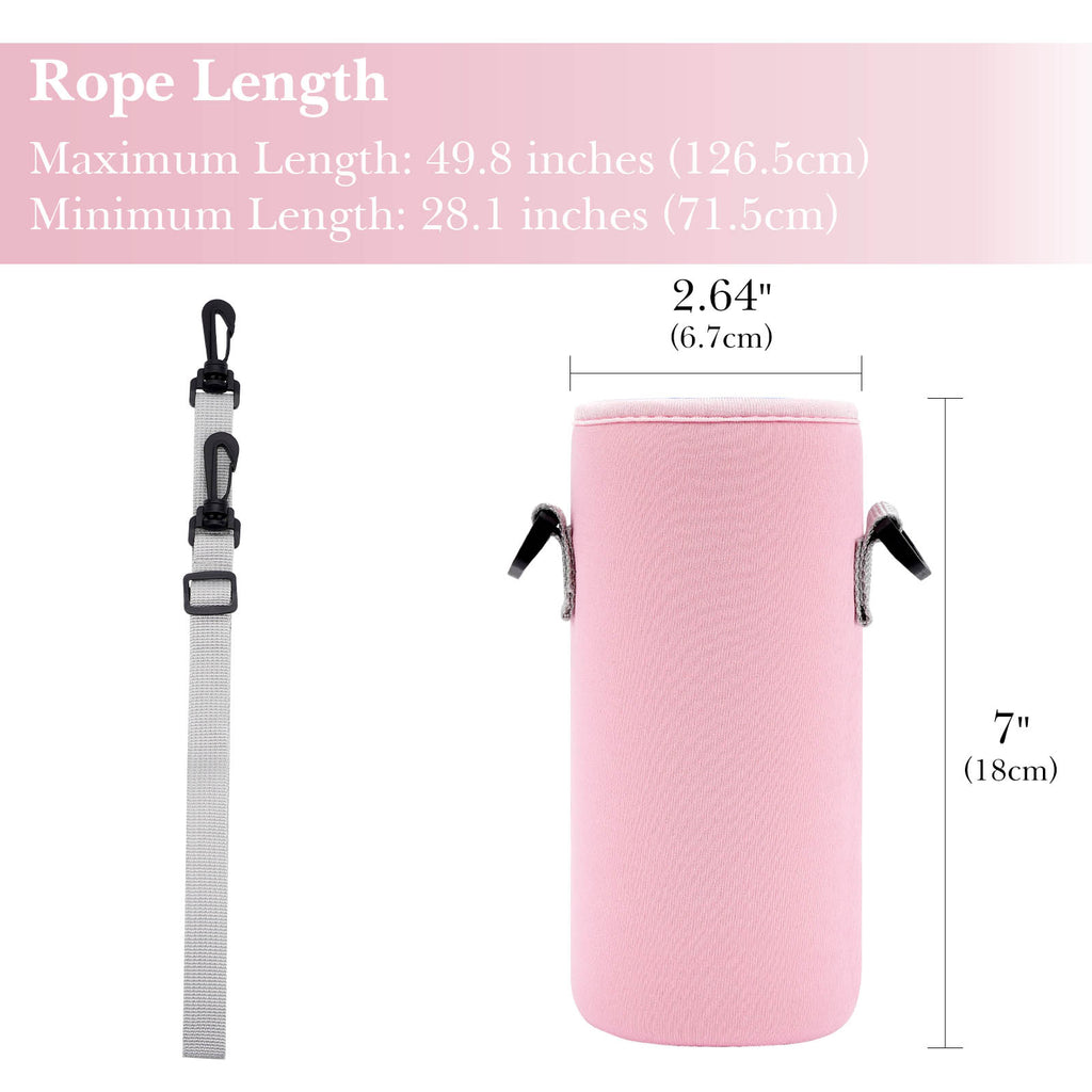Linkidea Water Bottle Carrier with Strap Compatible with Simple Modern Summit Collection 22oz, Hydro Flask Wide Mouth, Waterbottle Sling Bag Holder with Shoulder Strap (Pink)
