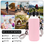 Linkidea Water Bottle Carrier with Strap Compatible with Simple Modern Summit Collection 32oz, Hydro Flask Wide Mouth, Waterbottle Sling Bag Holder with Shoulder Strap (Pink)