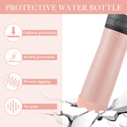 Linkidea 2 Pack Water Bottle Boot Compatible with Contigo Jackson Chill 2.0 20oz/24oz, Ashland Chill 20oz/24oz, Silicone Anti-Slip Bottle Bottom Bumper Protector (Ice Pink)