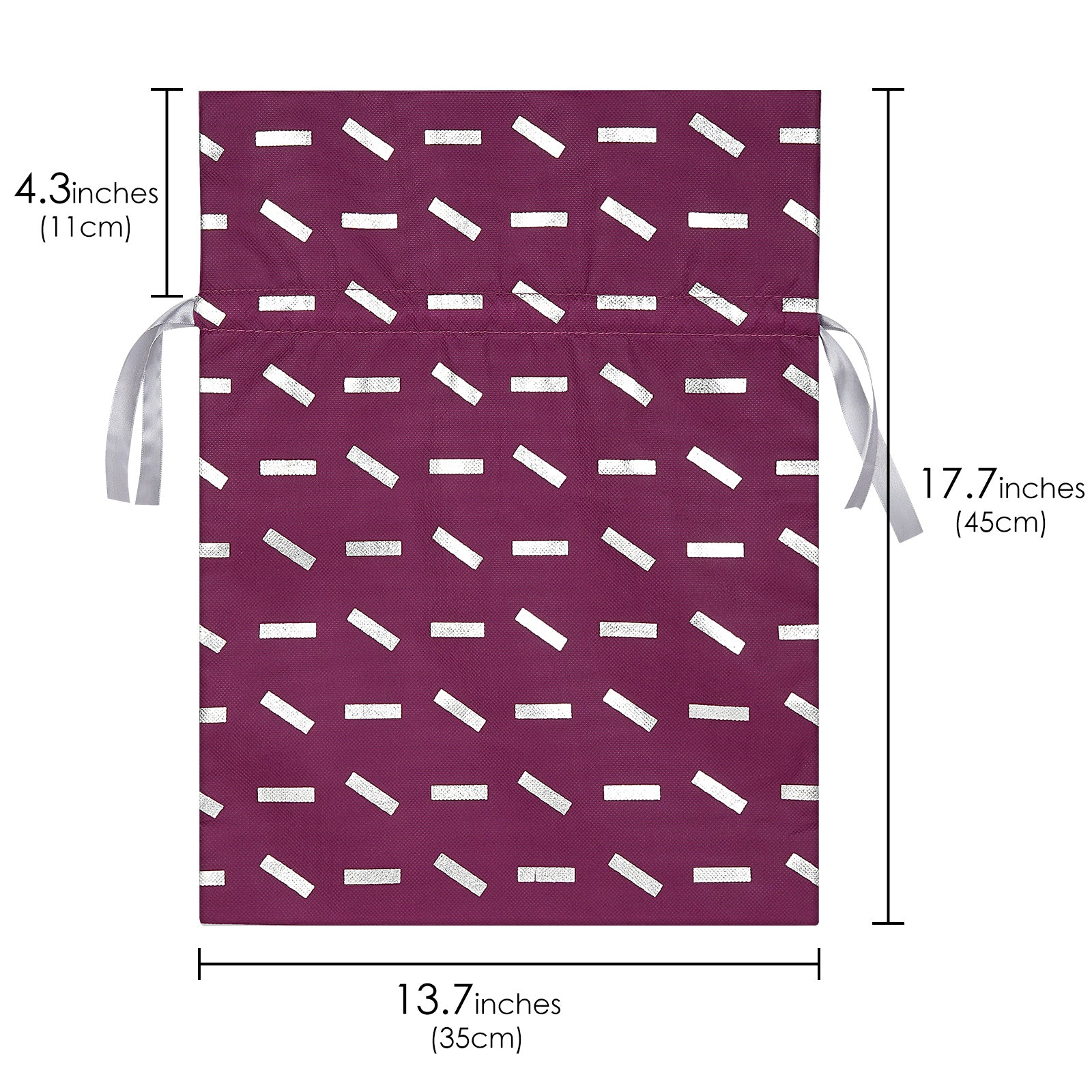 Linkidea 4 Pack Reusable Drawstring Gift Bags, Present Storage Bag for Birthday, Christmas, Non-Woven Fabric Gift Wrap Tote Bag for Kids Party Compatible with LEGO Toys (Size M / Purple)