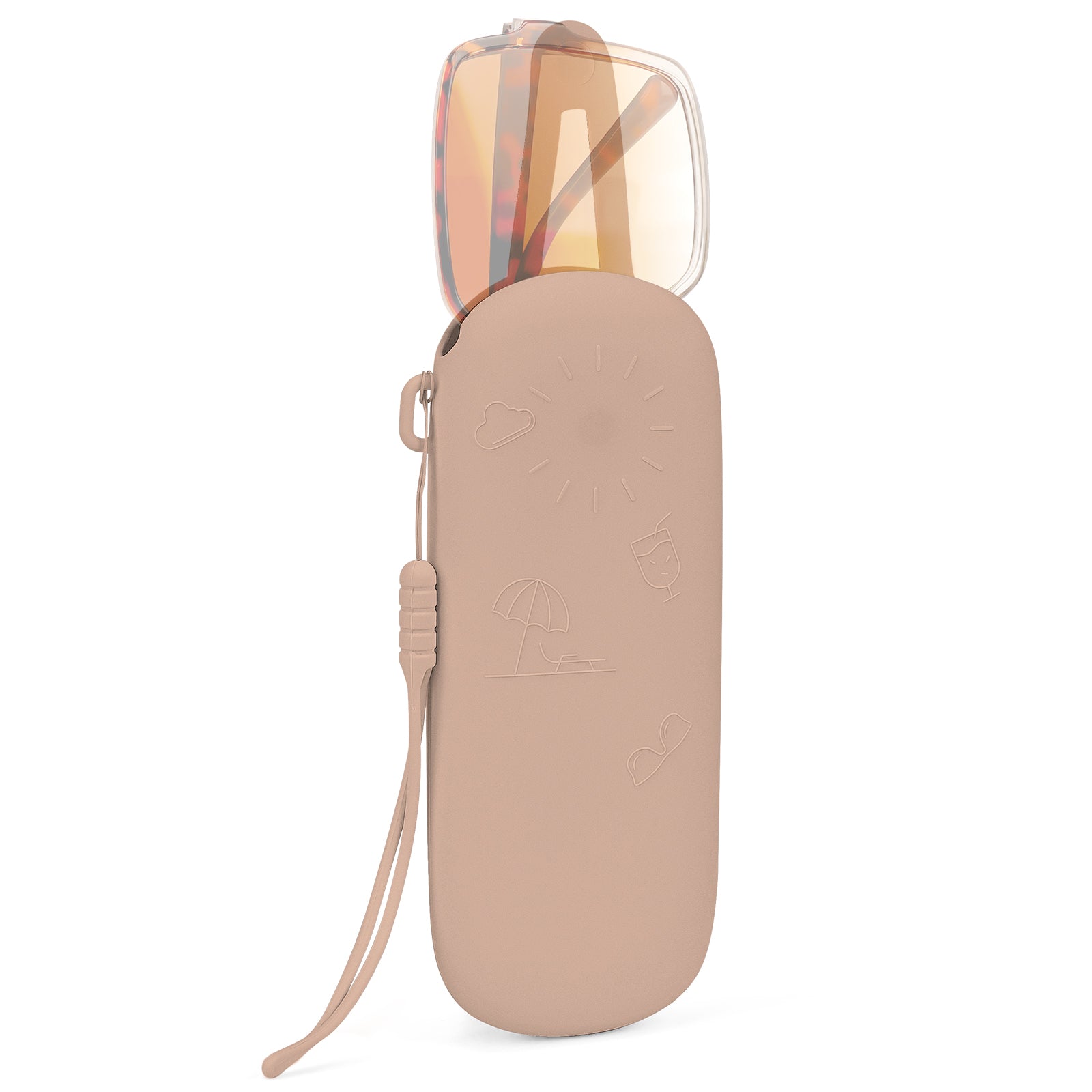 Extra Large Sunglasses Pouch Case, Silicone Oversized Sun Glasses Organizer Soft Bag Compatible with Gucci GG0595S GG0875S GG0351S GG1087S Versace VE4395 (XXL, Brown)