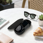 Extra Large Hard Shell Sunglasses Case, Travel Glasses Box EVA Shell with Folding Magnetic Cover, Sun Glasses Storage Organizer for Women Men (XXL / Black)