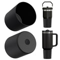 Linkidea Water Bottle Boot Compatible with Stanley Quencher H2.0 20oz/30oz/40oz, IceFlow Flip 20oz/30oz, Silicone Waterbottle Bottom Sleeve Cover Protector, Bottle Bumper (Black / 2 Pack)