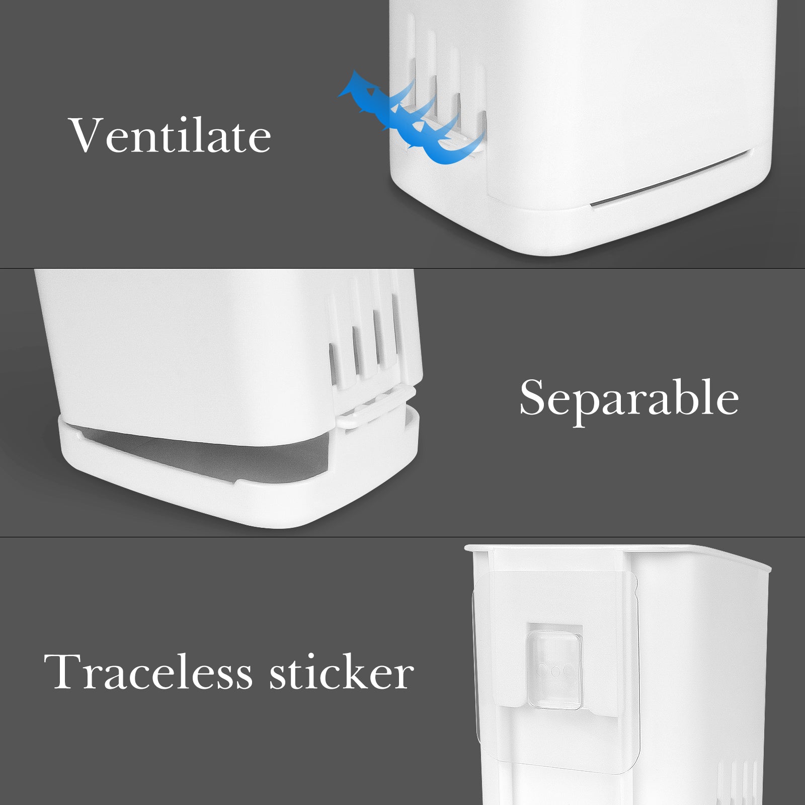 Linkidea Wall Mount Electric Toothbrush Holder for Bathroom, Self Adhesive Plastic Stand Organizer for Power Brush Compatible with Oral-B iO Series, Smart 1500, Philips Sonicare