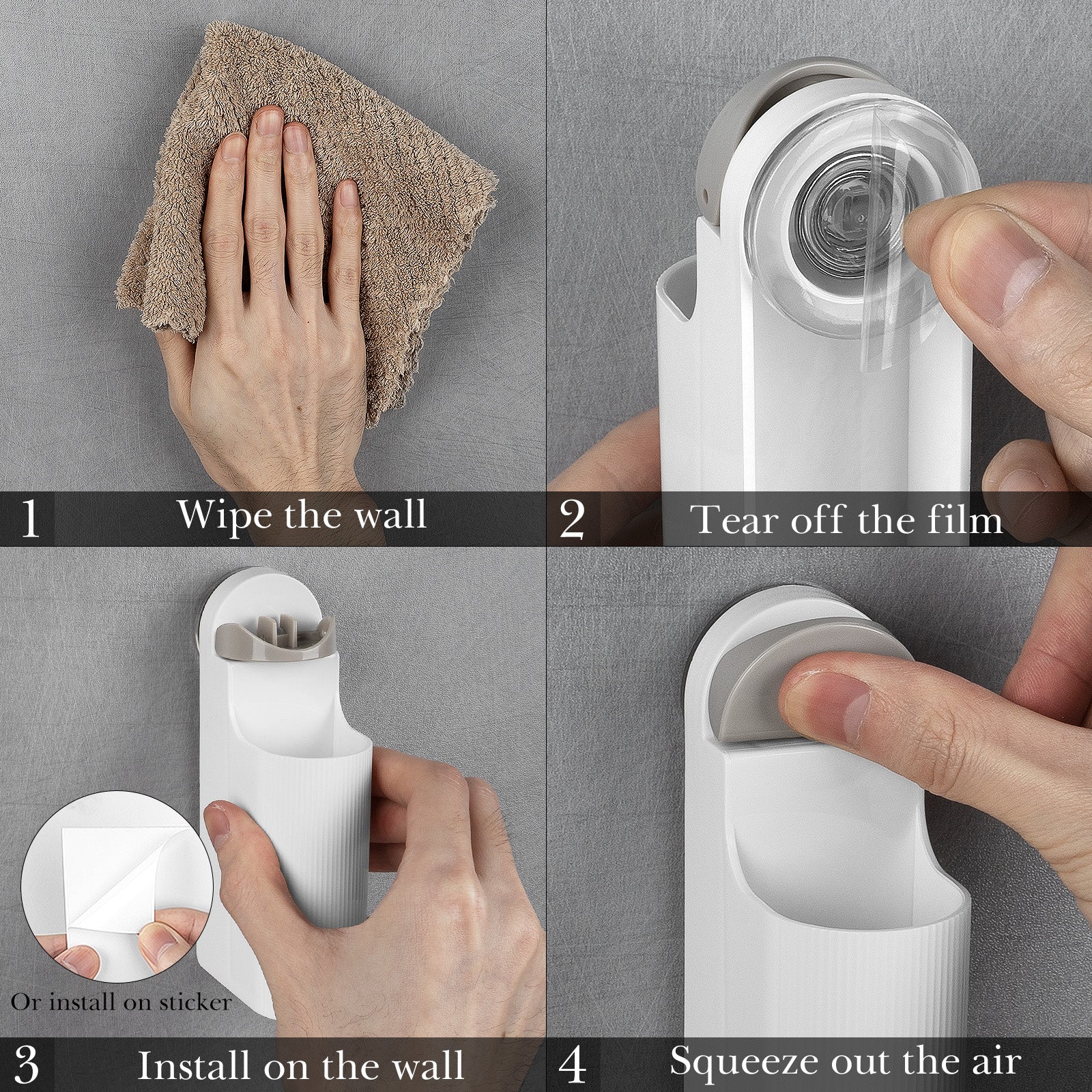 Linkidea 2 Pack Plastic Wall Mount Razor Holder, Compatible with Gillette Fusion 5, Harry's 5 Blade, Dorco Pace 6 Pro, Bathroom Shaving Accessories Organizer (White)