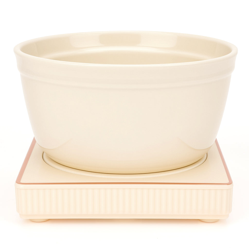 Linkidea Heated Shaving Soap Bowl for Men, Electric Shave Cream Warmer Maintains Warm Temperature, Wet Razor Shave Cream Bowl Accessories (Beige)